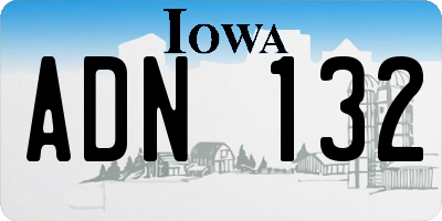 IA license plate ADN132
