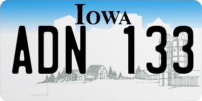 IA license plate ADN133