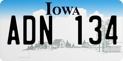 IA license plate ADN134