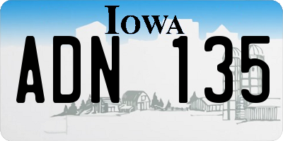 IA license plate ADN135