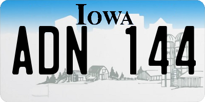 IA license plate ADN144