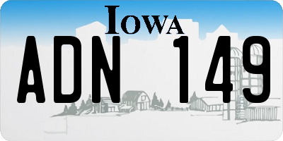 IA license plate ADN149