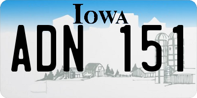 IA license plate ADN151