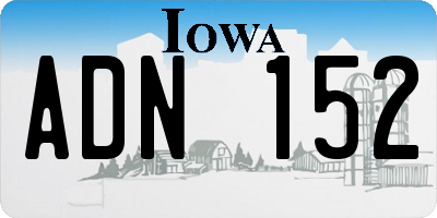 IA license plate ADN152