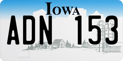 IA license plate ADN153