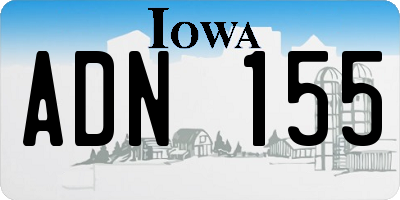 IA license plate ADN155