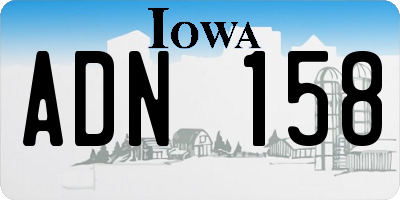 IA license plate ADN158