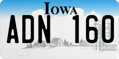 IA license plate ADN160