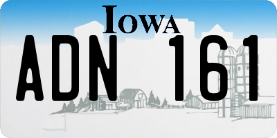 IA license plate ADN161