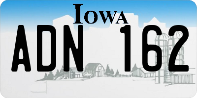 IA license plate ADN162