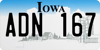 IA license plate ADN167