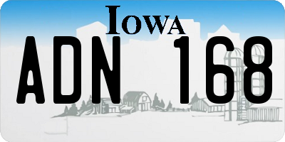 IA license plate ADN168