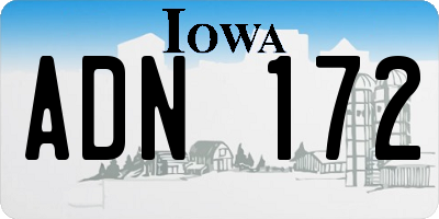 IA license plate ADN172