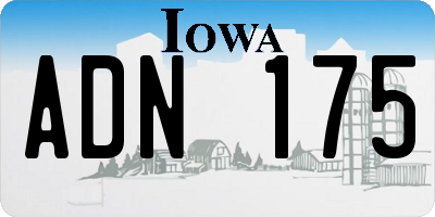 IA license plate ADN175