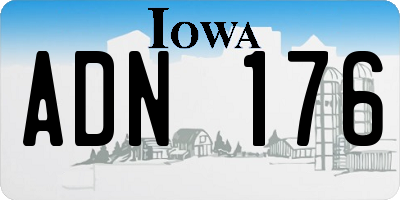 IA license plate ADN176