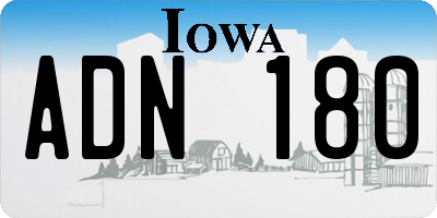 IA license plate ADN180