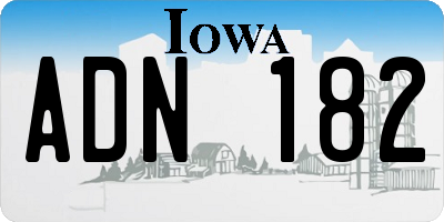 IA license plate ADN182