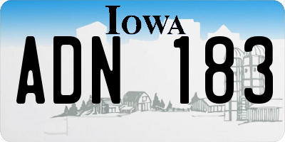 IA license plate ADN183