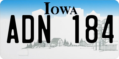 IA license plate ADN184
