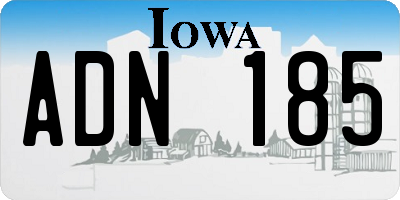 IA license plate ADN185