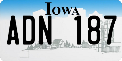 IA license plate ADN187