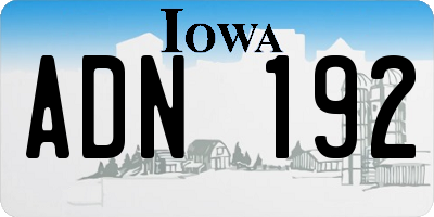IA license plate ADN192