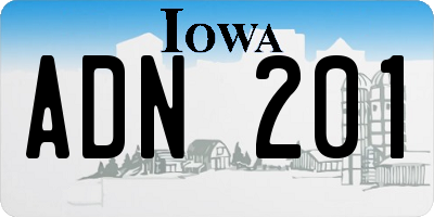 IA license plate ADN201