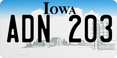 IA license plate ADN203