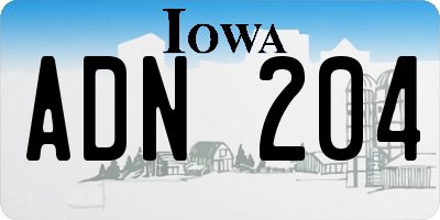 IA license plate ADN204