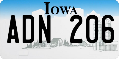 IA license plate ADN206