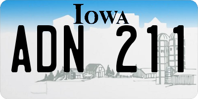 IA license plate ADN211
