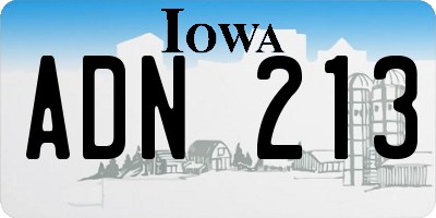 IA license plate ADN213