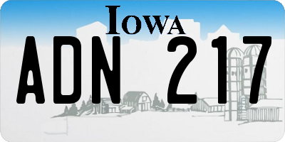 IA license plate ADN217