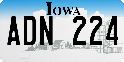 IA license plate ADN224