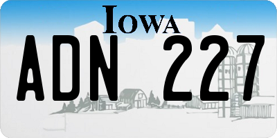 IA license plate ADN227