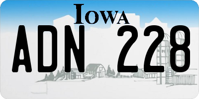 IA license plate ADN228