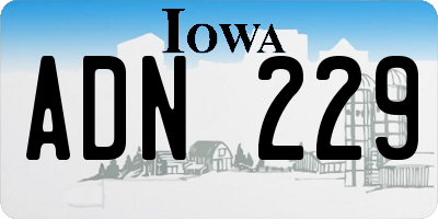 IA license plate ADN229