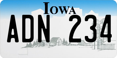 IA license plate ADN234