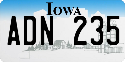 IA license plate ADN235