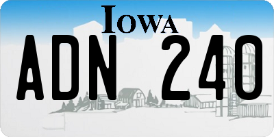 IA license plate ADN240