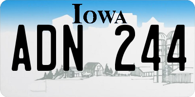 IA license plate ADN244