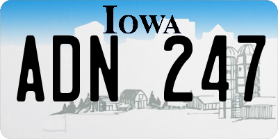 IA license plate ADN247