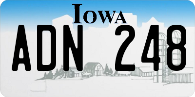 IA license plate ADN248