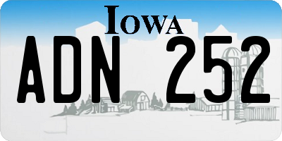 IA license plate ADN252