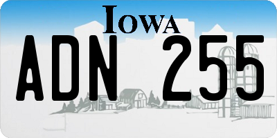 IA license plate ADN255