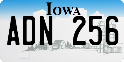 IA license plate ADN256