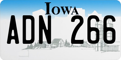 IA license plate ADN266