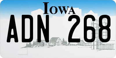 IA license plate ADN268