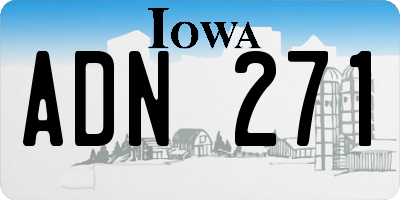 IA license plate ADN271