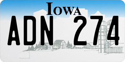 IA license plate ADN274